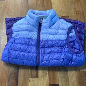 Free country, puffer, lightweight down, purple full zip vest, girls